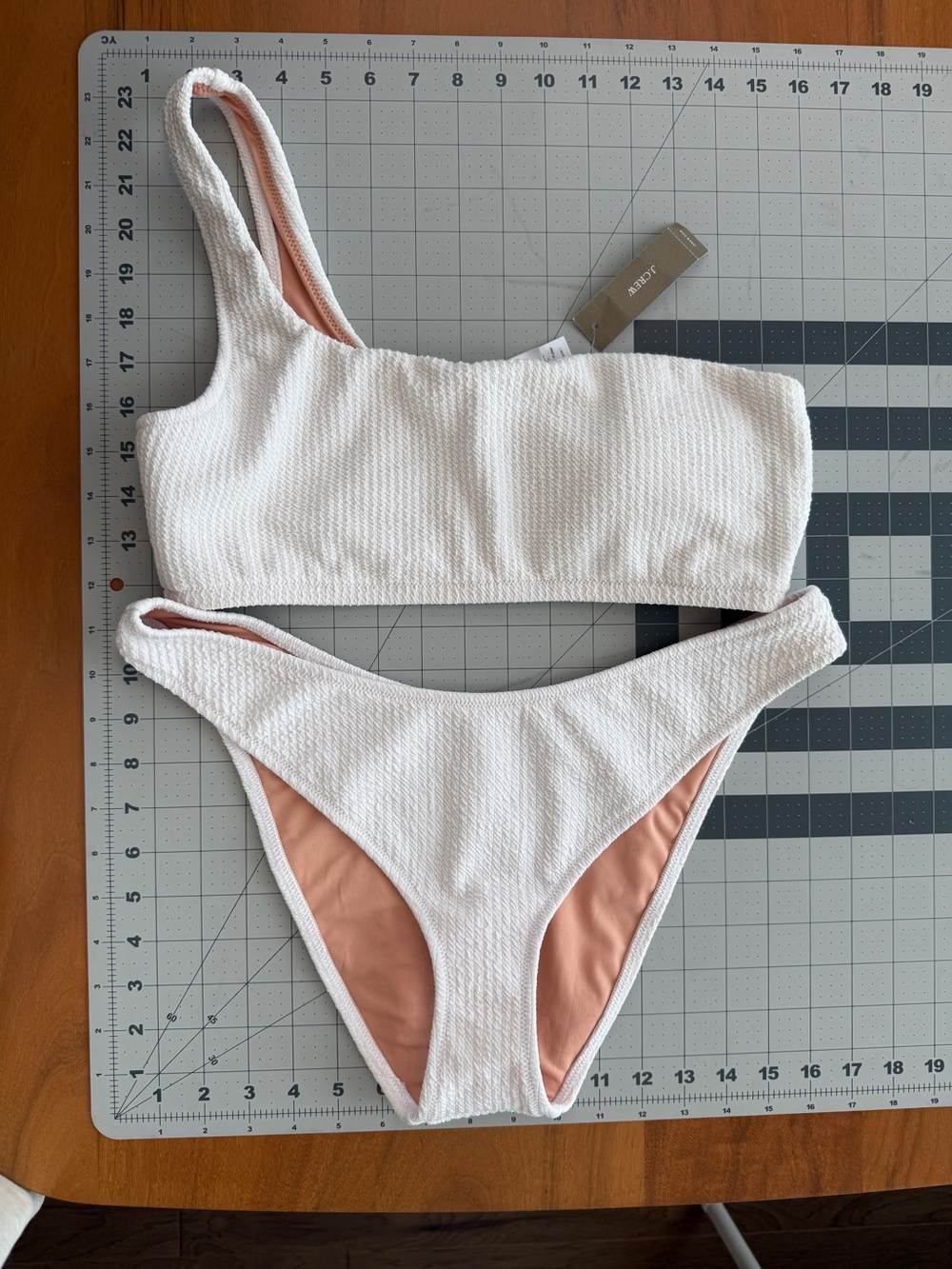 J. Crew White scrunch two piece bikini